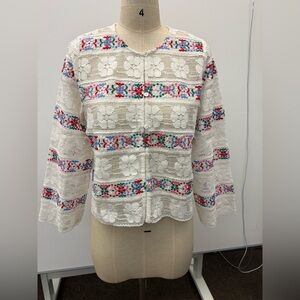 Jennifer & Grave Colorful Crochet Blouse - Medium